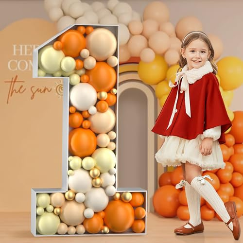 4FT Marquee Number, Mosaic Numbers for Balloons, Mosaic Balloon Frame, Marquee Number, Number 1 Balloon for 1st Birthday Girl Decoration, Frist Anniversary Decorations, First Birthday Decor