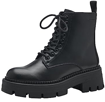 Tamaris Bottines de combat pour femme, semelle tactile, Noir uni 007., 40 EU