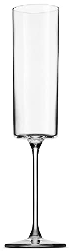 UANGLI Paquete de 4 Copas de champán de Cristal, Copas de champán con Borde Cuadrado, Copa de Vino