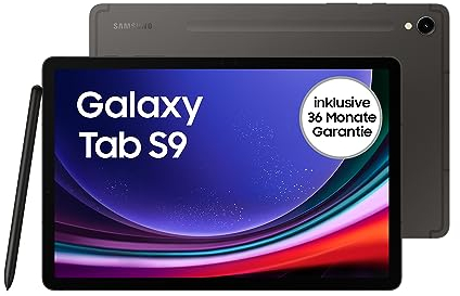 Samsung Galaxy Tab S9 AI-Android-Tablet, Wi-Fi, 256 GB / 12 GB RAM, MicroSD-Kartenslot, Inkl. S Pen, Simlockfrei ohne Vertrag, Graphit, Inkl. 36 Monate Herstellergarantie [Exklusiv bei Amazon]
