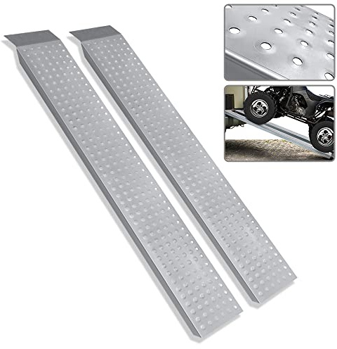 LARS360 Rampa di carico per sedia a rotelle, in alluminio, rampa di carico in alluminio (argento, 135 cm)