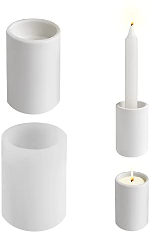 Silikonform Kerzenhalter, Silikonformen Gießformen Kerzenhalter, für Teelichter und Stabkerzen, Zylinder Silikon Gießform Kerzenhalter Kerzenständer, Gießformen Silikon Teelichthalter