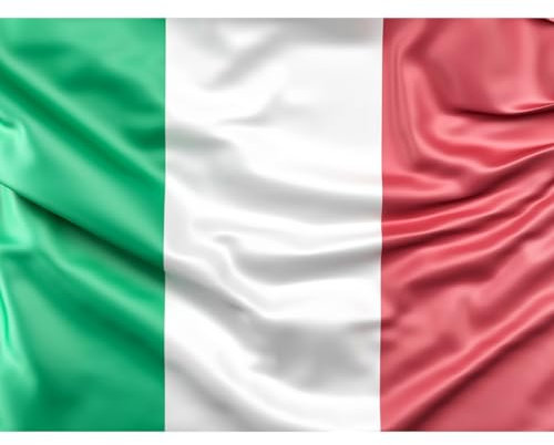 Flagge Italien, Flagge 90 cm x 150 cm, große Flagge mit Mastschnalle und Kordeln zum Halten, leichte Flagge, Flagge für Sport, Fußball, Veranstaltungen, Gebäude, (Italien)