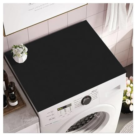Waschmaschinen Matte, 60 x 60 cm Waschmaschinenbezug Staubschutz, Waschmaschine Abdeckung Rutschfest, Universal Waschmaschinenauflage ( Schwarz )