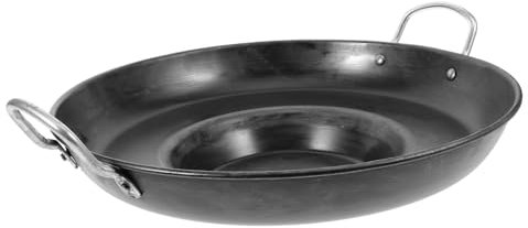 Ciieeo Concave Pan Iron Pan for Pancakes and Crepes Double Handle Nonstick Cooking Tool for Home Baking