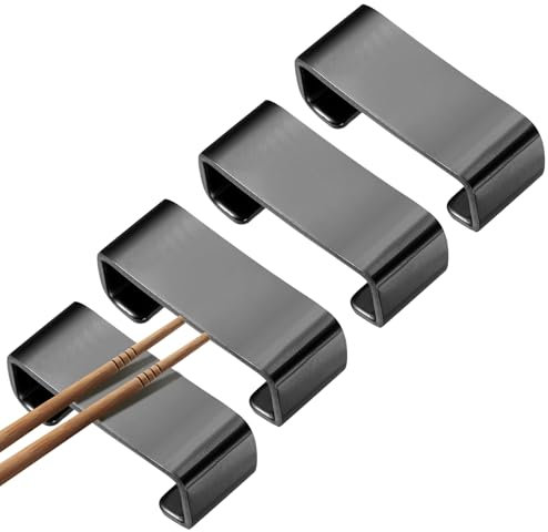 sourcing map Lot de 4 repose-baguettes plats en acier inoxydable 304 pour comptoir, cuillère, fourchette, couteau, décoration de table, noir