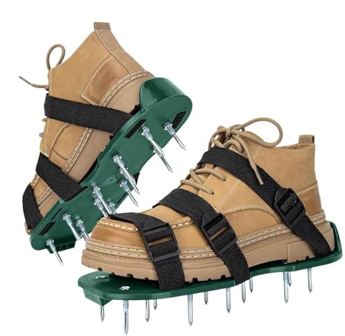 Generic Zapatos aireadores de césped, herramienta aireadora para césped, zapatos aireadores para césped, 2 aireadores de césped ajustables para césped, accesorios de patio doméstico con picos