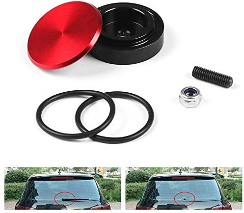 Windshield Wiper Blades 1 Set Aluminum Car Rear Wiper Delete Kit Plug Cap for Universal Car Accessories(Red)
