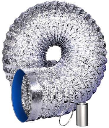 Aluminium Lüftungsschlauch Verlängerung Abluftrohr mit Stahldraht Innen Leicht Flexibel Lüftungsschlauch Anzubringen für Klimagerät Wäschetrockner Dunstabzugshaube(2m,200mm)