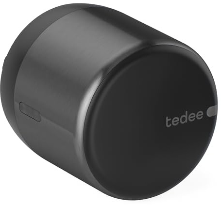 tedee Lock GO 2 Aluminium, smartes Türschloss, ohne Zylindertausch, Steuerung via Bluetooth & aus der Ferne per App, Smart Home, Ø 58mm x 65mm