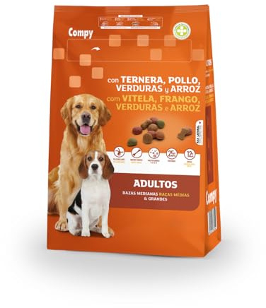 Comida Perro Adulto COMPY con Ternera, Pollo, Verduras y arroz Razas Medianas y Grandes 18 kg