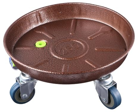 SEWOART Portafiori in Metallo con Ruote Carrello Portavasi Mobile Rotondo per Ed Esterni Vassoio Portavasi Resistente per Riorganizzare Spazi