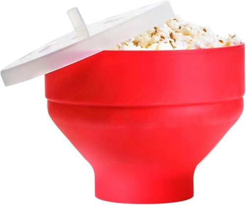 Kimbatex Kitchen Palomitero de Silicona para Microondas - Grande y Plegable, Apto para Lavavajillas, Sin BPA, Recipiente para Palomitas Saludables