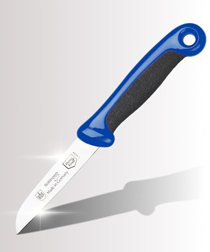 RÖR® Küchenmesser Solingen – Gerade Klinge Bicolor Blau – Extra scharf & rostfrei – Für Obst & Gemüse – Rutschfester Griff – Allzweckmesser für Zuhause & Profis – Made in Germany