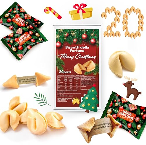 D&D Fun Cookies Set di biscotti della fortuna di Natale | Ottimo regalo per gli ospiti | Biscotti della fortuna per le feste | Confezionati singolarmente | Biscotti della fortuna cinesi (S)