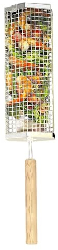 Rotierender Grillkorb - Grillkorb mit gleichmäßiger Heizung, Edelstahl-Rotationsrohr | Rotierende Grillroste für gleichmäßiges Kochen, Camping, p