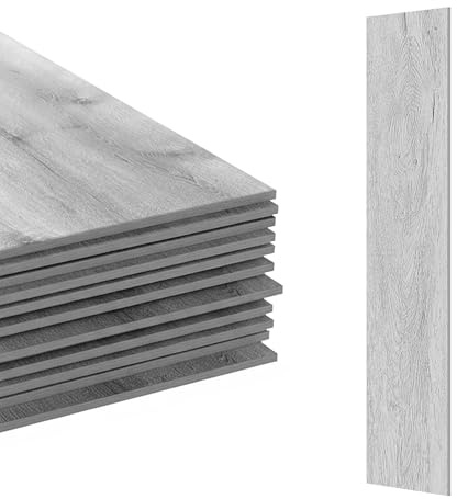 Relaxdays Suelo de PVC Autoadhesivo, 2,5 m²/18 Piezas, Aspecto Madera, baño, Cocina, baldosas 91 x 15 cm Antideslizantes