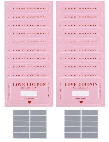 Genérico Cupones Para Parejas,20 Cupones Rascables Divertidos para San Valentín,Tarjetas Rascables Divertidas para Noches de Cita | Para Cumpleaños Bodas Aniversario Noche De Cita Regalo