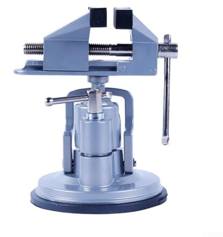 Portable Vacuum Mount Vise with 360° Rotation and 90° Tilt, 3.15 in Jaw Width Multi-Angle Clamping Device for Smooth Surfaces, Vacuum Base Workholding Tool for Laminate Steel