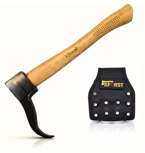 Xforst Sapie à Main X-Pi50 BX Sappie, idéale pour déplacer et ramasser Les bûches et Les Troncs de Bois. Manche en Bois de frêne. Porte Marteau Offert. Outils Forestiers