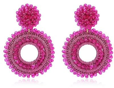 Boho Ohrringe Hängend für Damen Handgewebte Vantage Leichte Statement Ohrringe mit Perlen Modische Geschenke Schmuck