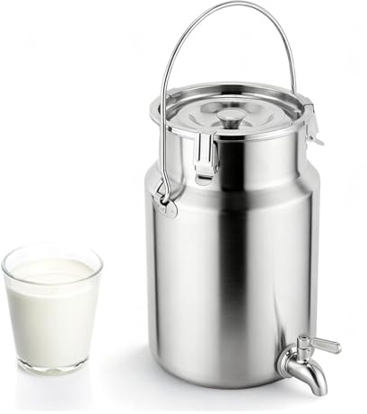 bidon alimentaire 10l avec robinet seau inox avec couvercle Transport Lait De Ferme Bidon De Baratte,3Liters