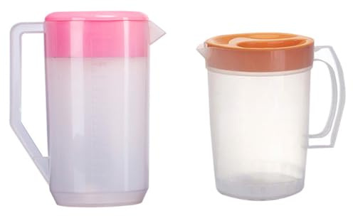 POPETPOP Brocca e Coperchio da 4000ml Resistente al Calore in Plastica Rosa con Grande Capacità per Succo e Latte Durante Feste e di Ringraziamento