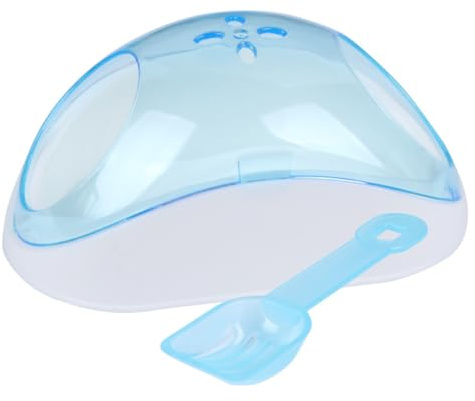 STOBAZA Baño con Pala para Arena Color Aleatorio para Hámster y Chinchilla de Arena de Plástico Semitransparente Diseño de Entrada, Adecuado para Uso en Casa y Viajes al