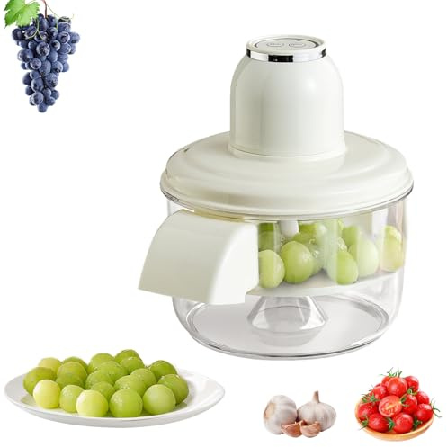 Eplucheur d'Ail Electrique, Eplucheur Automatique de Raisin,Eplucheur Electrique Rechargeable USB, Batterie 1300 mAh, 1300 RPM, Épluchage Rapide pour Raisins, Ail, Nèfles et Tomates (blanc)