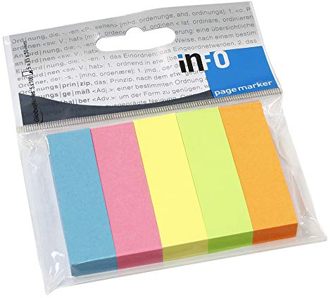 Pagemarker brilliantmix, 5 Blöcke mit je 100 Blatt im Polybeutel, je 15 x 50mm