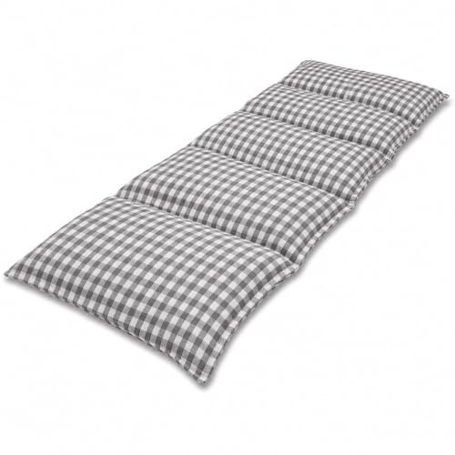 Coussin Chauffant Flexible 50x20CM - Coussin en Noyaux de Cerises - Oreiller Thermique en Pierres de Cerisier de 900 grammes en 5 Chambres (gris à carreaux)