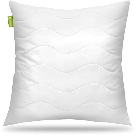 Beautissu Allergiker Kopfkissen 80x80 cm – Mikrofaser Steppkissen 800g Weiche Füllung – 60° Waschbares Schlafkissen Oeko-TEX – Pillow Kissen 80x80 – Sofa Deko Polster Kissen Bett BeauNuit NK