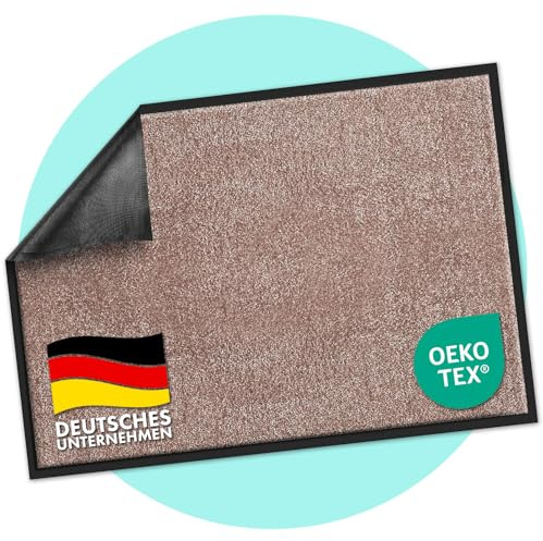 casa pura Schmutzfangmatte Rhine, Fußmatte, Türmatte für Eingangsbereich, Fußabtreter, Türvorleger, Sauberlaufmatte (60x90 cm, Beige-Rosé)
