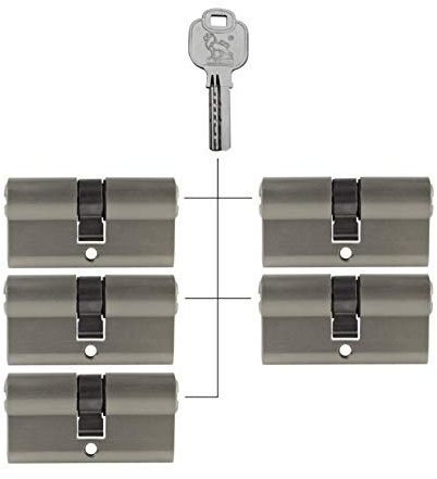 5x Profilzylinder 60 mm 30/30 gleichschließend Not- und Gefahrenfunktion inkl. 25 Schlüssel
