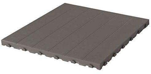 Piastrella in Plastica da Esterno e Giardino 60 x 60 cm Piena. Confezione da 4 pezzi equivalente a 1,5 m2 Colore Grigio