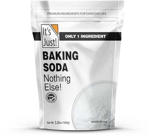 It's Just - Baking Soda, 100% Pure Sodium Bicarbonate, Food Grade, Non-GMO, Made in USA, Cooking, Baking (3.5 Pound)