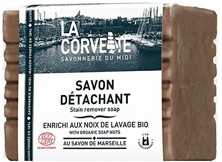 La Corvette, sapone smacchiatore a base di sapone di Marsiglia arricchito con noci di lavaggio 250g