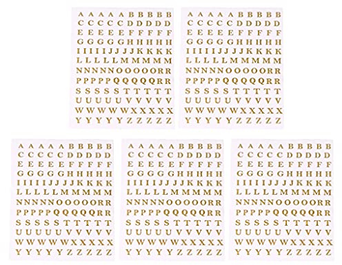 BMBN UV-Epoxidharz-Füllungen, 5 Blatt Metall Englische Buchstaben Aufkleber Epoxidharz-Formfüllungen Schmuckherstellung Füllmaterial DIY Kunsthandwerk Dekor Gold