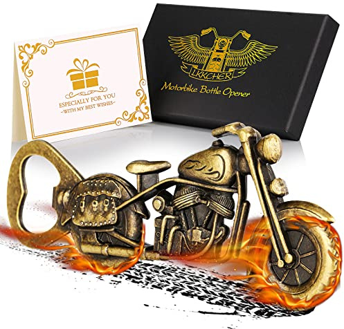 LKKCHER Weihnachtsgeschenke für Männer, Ausgefallene Motorrad Bier Flaschenöffner Geschenke für Männer, Einzigartiges Vatertagsgeschenk Geburtstagsgeschenk für Männer,Papa, Ehemann, Freund, Opa