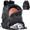 TRAILKICKER Mesh Black Soccer Backpack Sports Volleyball Football Basketball Stuff Bag with Ball and Shoe Compartment for Boys Girls Man Women