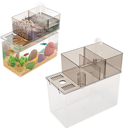 Betta Aquarium, Aquariumschale, Transparent, Leicht zu Reinigen, Leicht, Kleines Aquarium, Starter-Kit, Kleines Goldfischglas für Betta-Fische, Schildkröten, Reptilien