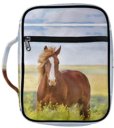 Howilath 3D-Pferde-Bibeletui, langlebig, Bibel-Organizer, Kirche, Bibelbox, tragbare Bibel-Tragetasche für Erwachsene, Unisex