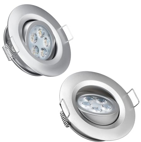 acegoo Swivel RV Light Recessed Puck Light 12V LED Spotlight RV Interior Light, 36° Beam Angle Vertical 70° Adjustment,Full Aluminum Downlights,Diameter 2-3/4 Inch (Silver/5000K 2Pcs)
