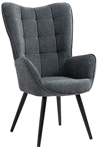 MEUBLE COSY Sessel Relaxsessel Lehnstühle Polstersessel Einzelsofa mit Metallbeinen Ohrensessel für Wohnzimmer Schlafzimmer Büro Vanity, Stoff