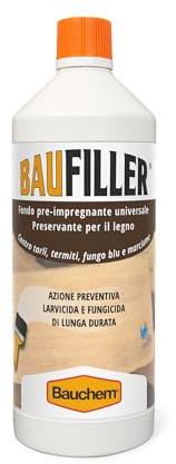 Bauchem - Baufiller Preservante per Legno Contro Tarli, Termiti, Fungo Blu e Marciume 1 Lt