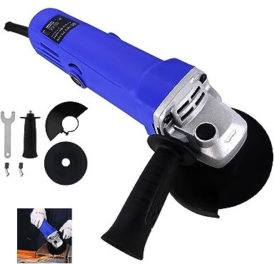 550 Watt Schleifer, Multifunktional-winkelschleifer mit Abnehmbarem Zusatzgriff und Scheibenschutz, 1200 U/min Drehzahl, Scheibe Ø 115 mm, Spindelarretierung, One-Touch-Start, 1.8m Trennschleifer