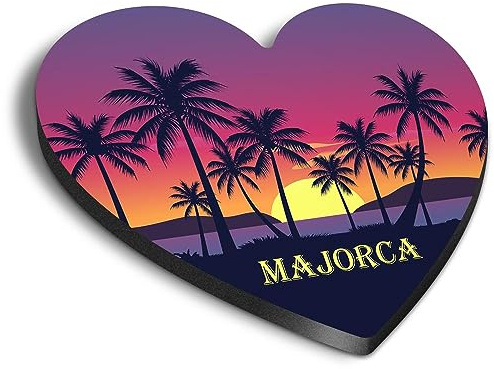 1x Heart MDF Magnet 6cm - Majorca Spain Beach Resort - Fridge Locker Office Whiteboard Toolbox #61073