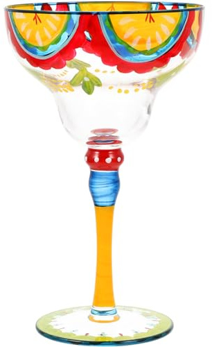 PRETYZOOM Mexican Party Glasses Hand Painted Margarita Cups Decorative Glassware Perfect for Wedding Banquet