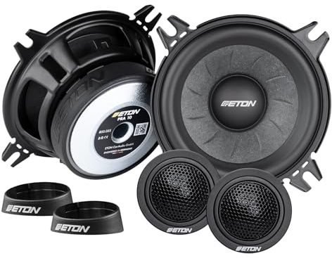 ETON Pra 10 potente sistema di componenti da 10 cm / 4, altoparlanti per auto, sistema audio da 80 Watt, 3 ohm, 1 coppia