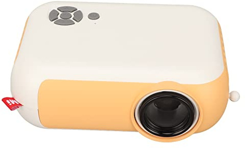 XHTLLO Mini Proyector HD Resolución 1920X1080 Proyector Portátil Amarillo Compacto para El Hogar 100-240 V, Distancia De Proyección De 0,5 A 3,3 M, Admite Pantalla Co Inalámbrica(EU)